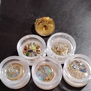 Gold Tone Ginger Snaps Ring Stretch Band With Five Snaps Multicolored Size 8+